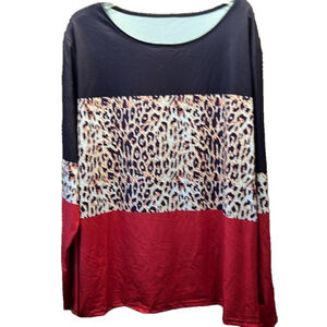 Multi Color Top, Size 3XL, NWOT, 95% Polyester, 5% Spandex, PTP 26”, L28”